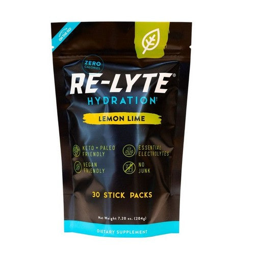 Re-Lyte Electrolyte Drink Powder Mix Lemon Lime 30 Stick Pack / 7.20 Oz by Redmond