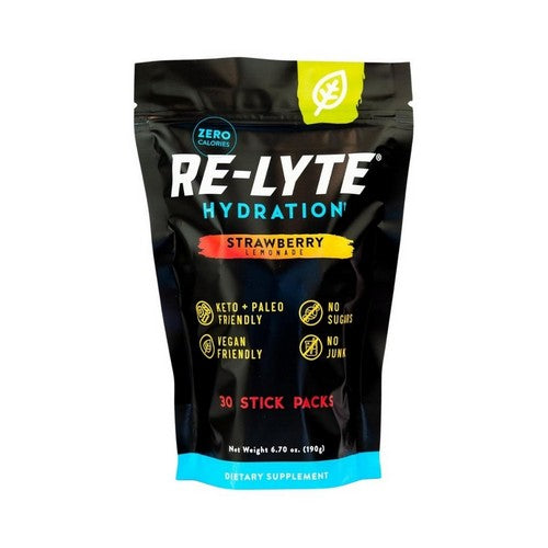 Re-Lyte Hydration Electrolyte Drink Powder Mix Strawberry Lemonade 30 Stick Pack / 6.70 Oz by Redmond