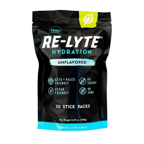 Re-Lyte Hydration Electrolyte Powder Mix Unflavored 30 Stick Pack / 5.29 Oz by Redmond