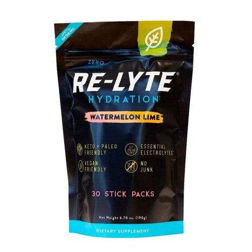 Re-Lyte Hydration Electrolyte Powder Mix Watermelon Lime 30 Stick Pack / 6.70 Oz by Redmond