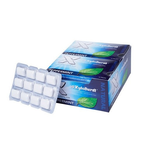 Xylitol Chewing Gum Peppermint 12 Pieces / 12 Cards by Xyloburst