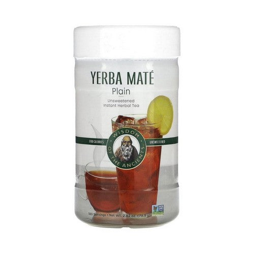 Yerba Mate Plain Instant Herbal Tea Unsweetened 2.82 Oz by Wisdom Natural