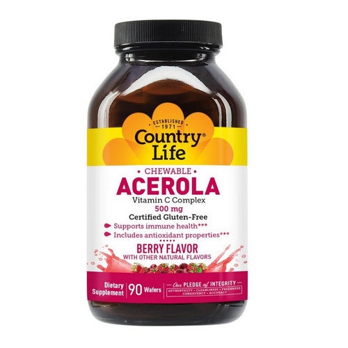 Chewable Acerola Vitamin C Complex Berry 90 Wafers  by Country Life