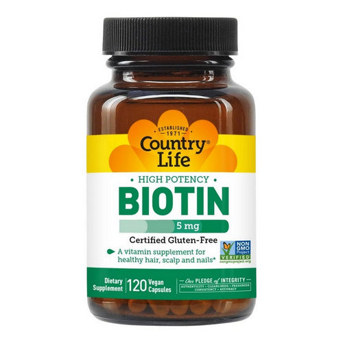 Biotin High Potency 120 Veg Caps by Country Life