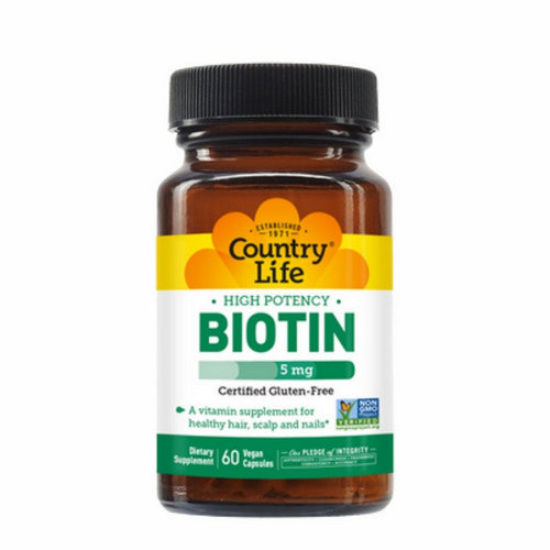 High Potency Biotin 60 Veg Caps by Country Life