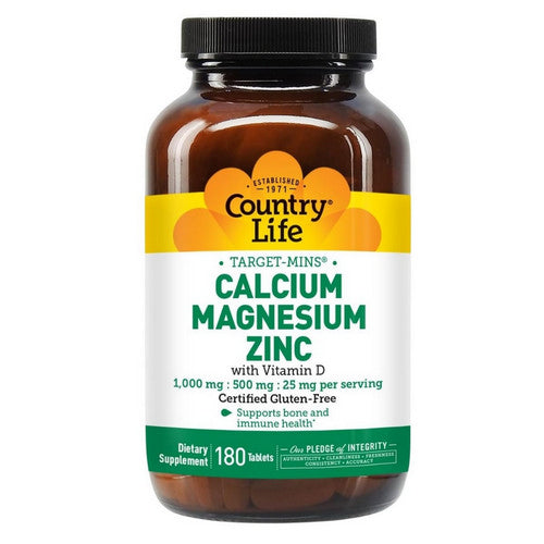 Cal-Mag-Zinc Target-Mins 180 Tabs by Country Life