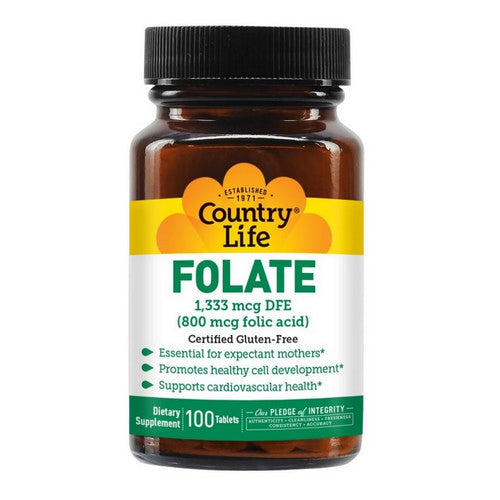 Folate 100 Tabs by Country Life