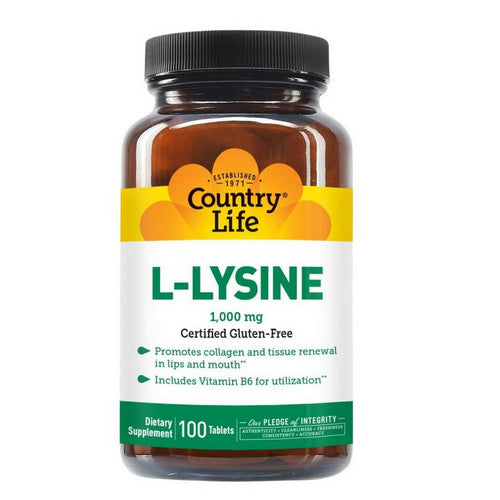 L-Lysine with B-6 100 Tabs by Country Life