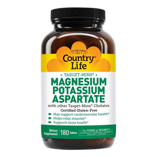 Magnesium - Potassium Aspartate Target-Mins 180 Tabs by Country Life