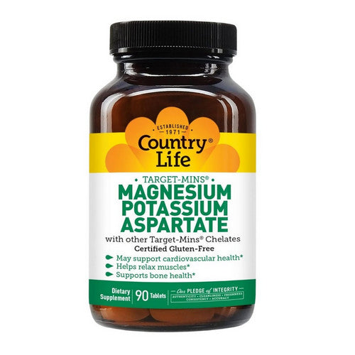 Magnesium - Potassium Aspartate Target-Mins 90 Tabs by Country Life