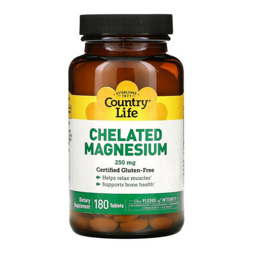 Chelated Magnesium 180 Tabs by Country Life