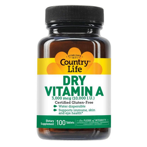 Vitamin A 10,000 Units Dry 100 Tabs by Country Life