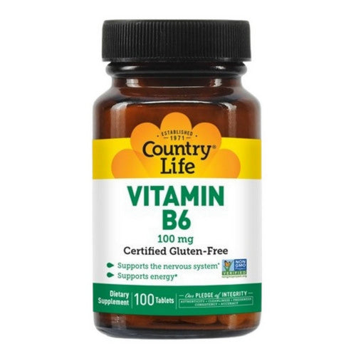 High Potency Vitamin B-6 100 Tabs by Country Life