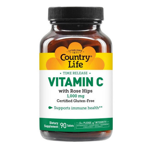 Time Release Vitamin C With Rose Hips 90 Tabs by Country Life