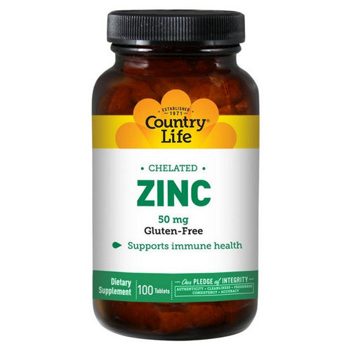 Zinc (Amino Acid Chelate) 100 Tabs by Country Life