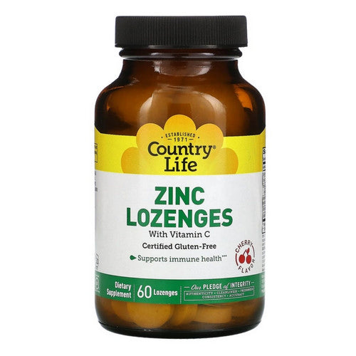 Zinc Lozenges + Vitamin C Cherry Flavor NF 60 Loz by Country Life