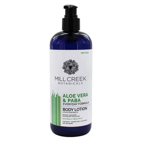 Botanicals Aloe Vera And PABA Body Lotion 14 Oz by Mill Creek Botanicals