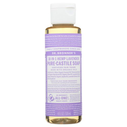 Organic Pure Castile Liquid Soap - Lavender 4 OZ by Dr.Bronner's