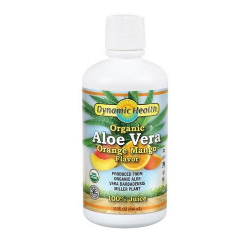 Organic Aloe Vera Juice Orange-Mango Flavor 32 OZ by Dynamic Health Laboratories