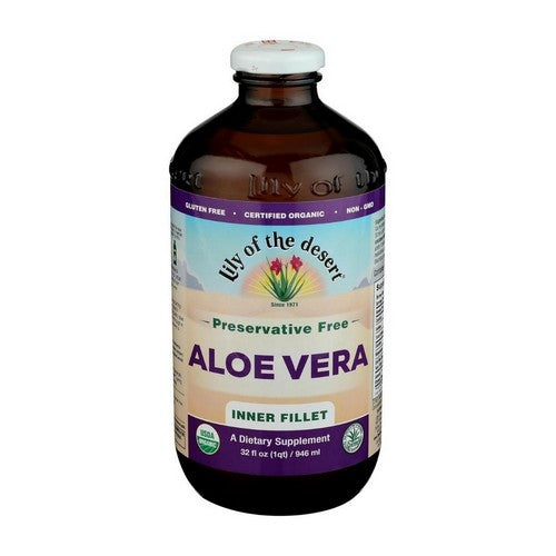 Aloe Vera Juice Inner Fillet Preservative Free 32 Oz by Lily Of The Desert