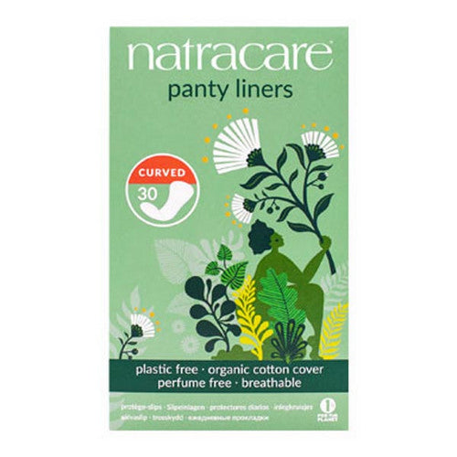 Panty Liners Organic Cotton Cover Curved 30 Count by Natracare