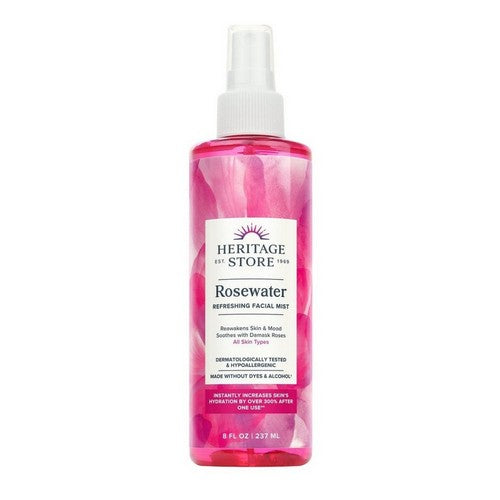 Rosewater Refreshing Facial Splash 8 Oz by Heritage Store