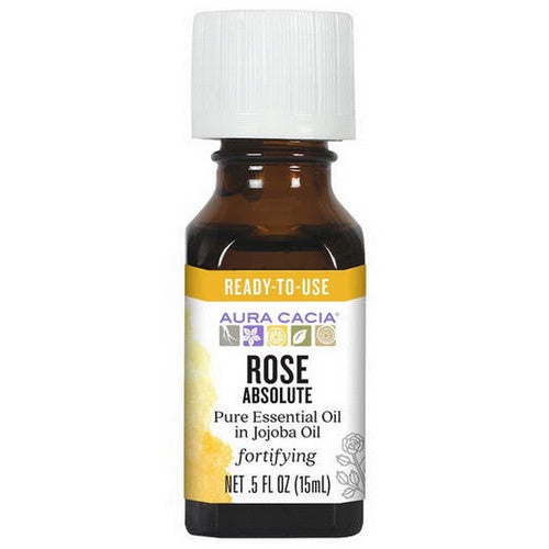 Precious Essentials Oil Rose Absolute Jojoba, 0.5 Oz by Aura Cacia
