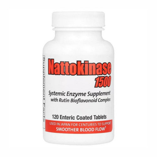 Nattokinase 1500 Systemic Enzyme 120 Tabs by Naturally Vitamins