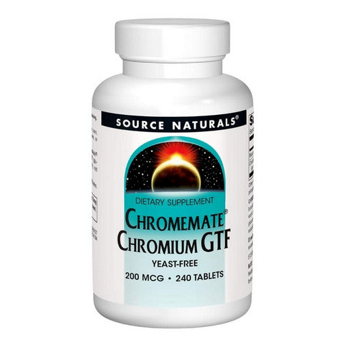 Chromemate Chromium GTF Yeast Free 240 Tabs by Source Naturals