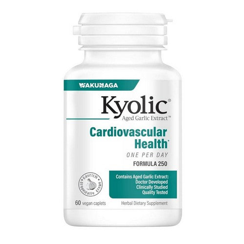 Aged Garlic Extract Cardiovascular Health One Per Day Formula 250 60 Vegan Caplets by Kyolic