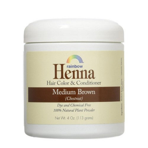 Henna Hair Colour And Conditioner Medium Brown Chestnut 4 Oz by Rainbow Research