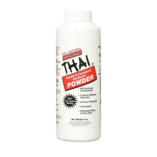 Crystal And Cornstarch Deodorant Body Powder 3 Oz by Thai Deodorant Stone