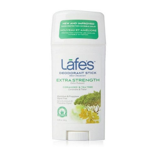 Extra Strength Deodorant Stick Coriander Plus Tea Tree 2.5 Oz by Lafes Natural Body Care