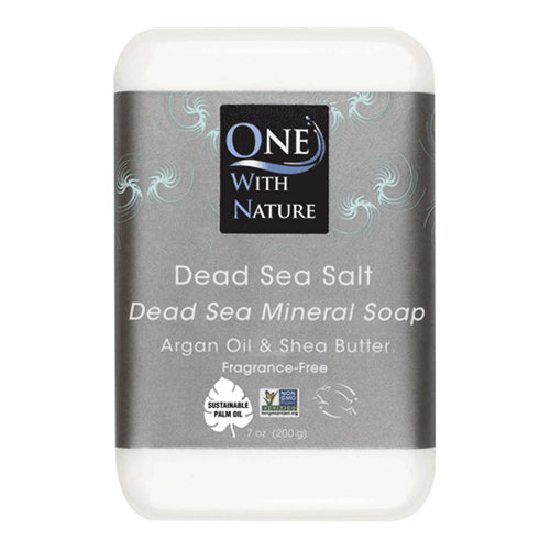Dead Sea Mineral Salt Soap With Argan Oil And Shea Butter 7 Oz  Fragrance Free by One with Nature