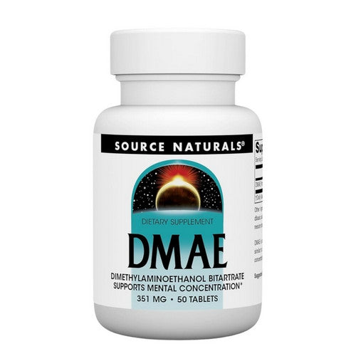 Dmae Dimethylaminoethanol Bitartrate 50 Tabs by Source Naturals