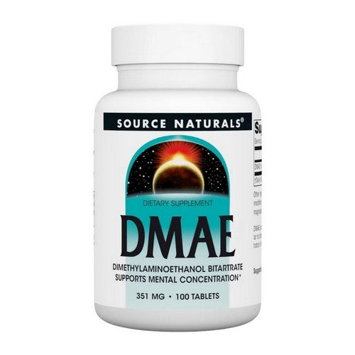 Dmae Dimethylaminoethanol Bitartrate 100 Tabs by Source Naturals