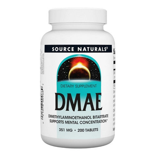 Dmae Dimethylaminoethanol Bitartrate 200 Tabs by Source Naturals
