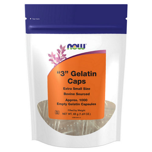 Empty Capsules Gelatin #3 1000 Caps, 3 by Now Foods