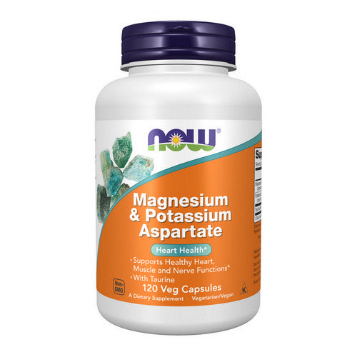 Magnesium & Potassium Aspartate with Taurine 120 Caps by Now Foods