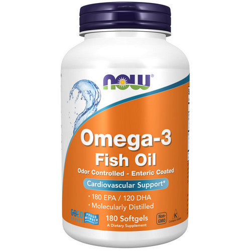 Omega-3 Molecularly Distilled & Enteric Coated 180 Softgels by Now Foods