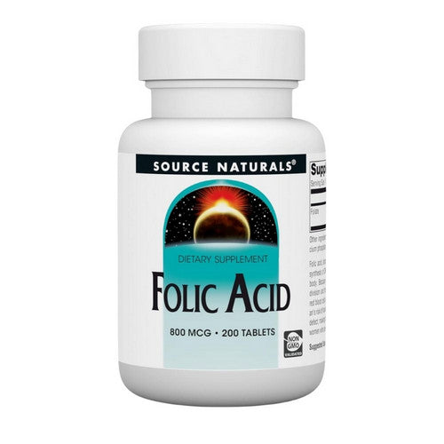 Folic Acid 200 Tabs by Source Naturals
