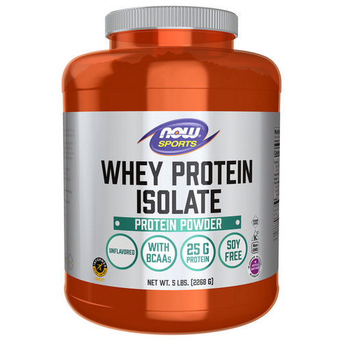 Whey Protein Isolate Unflavored, 5 lbs by Now Foods
