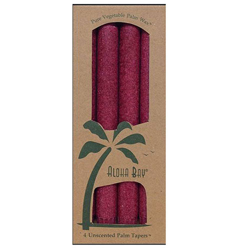 Candel 9 Inch Taper Burgundy, 4 Pack by Aloha Bay