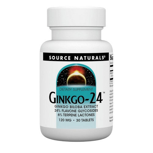 Ginkgo-24 Biloba Extract 30 Tabs by Source Naturals
