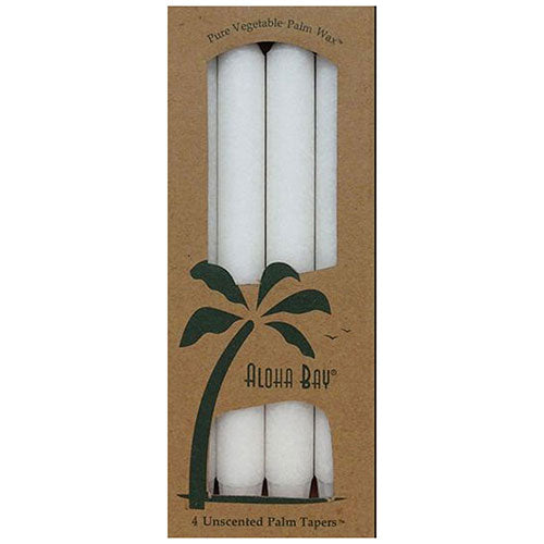Candle  9 Inch Taper White, 4 Pack by Aloha Bay