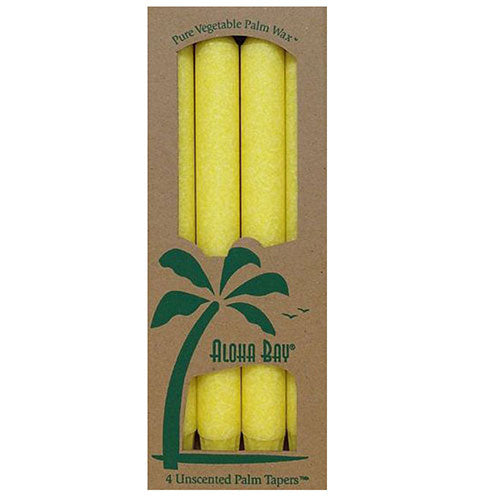 Candle  9 Inch Taper Yellow, 4 Pack by Aloha Bay