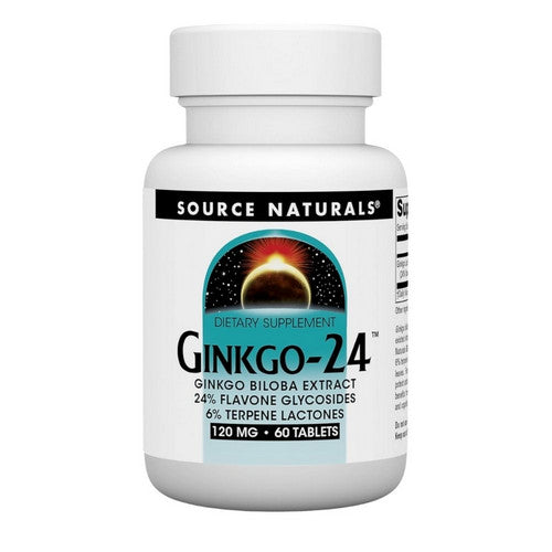 Ginkgo-24 Biloba Extract 60 Tabs by Source Naturals