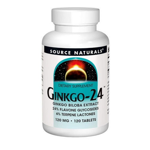 Ginkgo-24 Biloba Extract 120 Tabs by Source Naturals