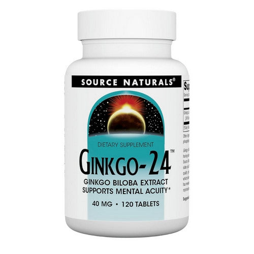 Ginkgo-24 Biloba Extract 120 Tabs by Source Naturals