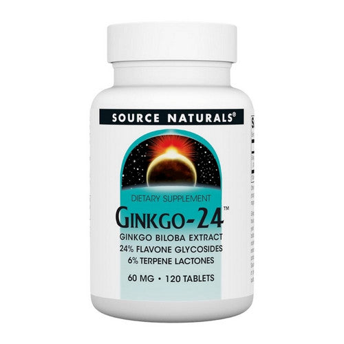 Ginkgo-24 Biloba Extract 120 Tabs by Source Naturals